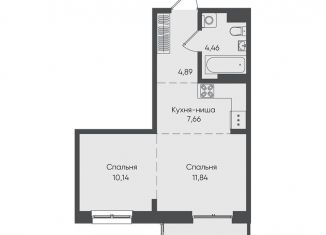 2-комнатная квартира на продажу, 43.6 м2, Иркутск, ЖК Новые Горизонты