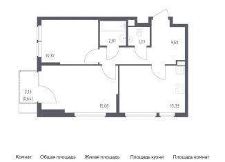 Продаю 2-комнатную квартиру, 54 м2, Москва, жилой комплекс Остафьево, к22