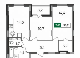 Продам 2-комнатную квартиру, 59.2 м2, Владимирская область, Сталинградский бульвар, 5