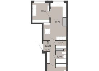 Продается 2-комнатная квартира, 52.3 м2, Рязань, улица Александра Полина, ЖК Метропарк