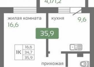 Однокомнатная квартира на продажу, 35.9 м2, Красноярский край, Норильская улица, с2