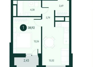 Продам однокомнатную квартиру, 38.9 м2, Курганская область