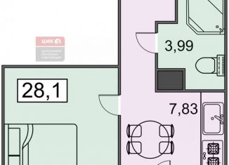 Продажа 1-комнатной квартиры, 28.1 м2, Рязань, Железнодорожный район