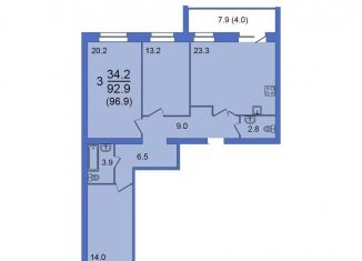 4-комнатная квартира на продажу, 96.9 м2, Вологда