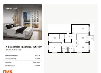 Продажа четырехкомнатной квартиры, 126.4 м2, Москва, Берёзовая аллея, 17к2, метро Владыкино