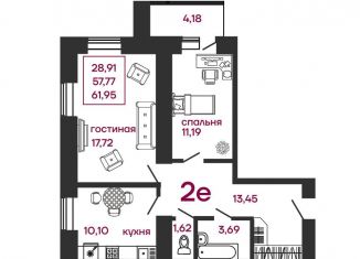Продажа двухкомнатной квартиры, 62 м2, село Засечное, ЖК Весна, Соборная улица, 4