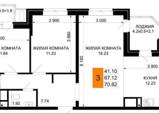 Продается 3-комнатная квартира, 72 м2, Краснодар