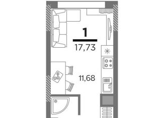 Продажа однокомнатной квартиры, 17.7 м2, Рязань