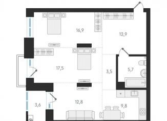 Трехкомнатная квартира на продажу, 79.1 м2, Новосибирск, метро Заельцовская