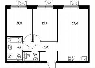 Продаю 2-ком. квартиру, 54.1 м2, Москва, метро Братиславская