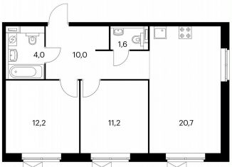 Продажа 2-комнатной квартиры, 59 м2, Москва, метро Братиславская, жилой комплекс Люблинский Парк, 14.5