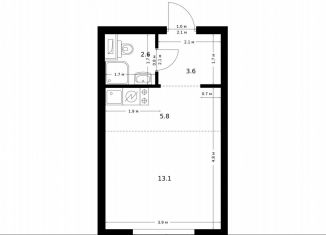 Квартира на продажу студия, 25.1 м2, Москва, жилой комплекс Полар, 1.4, район Северное Медведково