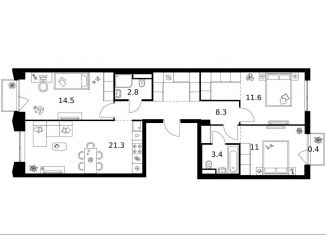 Продаю 3-ком. квартиру, 84.6 м2, Москва, ЗАО