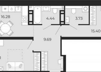 Продается 2-ком. квартира, 63.5 м2, Тюмень, Арктическая улица, 16