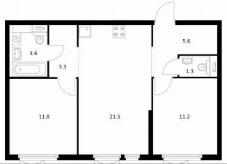 Продается 2-комнатная квартира, 58.3 м2, Москва, жилой комплекс Митинский Лес, 2.2, метро Пятницкое шоссе