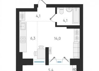 Продажа однокомнатной квартиры, 28.6 м2, Новосибирск, Заельцовский район