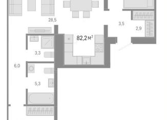 Продаю 3-ком. квартиру, 82.2 м2, Новосибирск, метро Речной вокзал