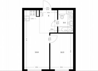 Продам однокомнатную квартиру, 34.6 м2, Москва, жилой комплекс Полар, 1.4, район Северное Медведково