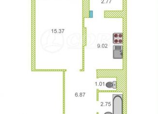 Продажа 1-комнатной квартиры, 35.2 м2, Тюмень, улица Раушана Абдуллина, 6к1