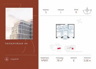 Продается 2-комнатная квартира, 78 м2, Москва, Большая Татарская улица, 35с4, метро Новокузнецкая