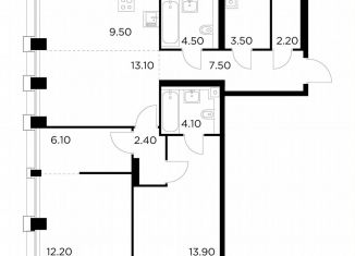 Продаю двухкомнатную квартиру, 79 м2, Москва, метро Водный стадион