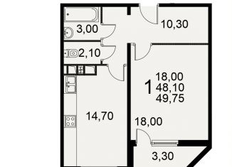 Продается 1-ком. квартира, 49.8 м2, Рязань, Октябрьский район, Славянский проспект, 8