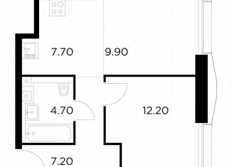 Продажа однокомнатной квартиры, 41.7 м2, Москва