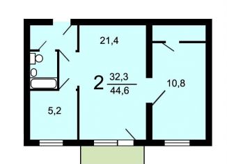 Двухкомнатная квартира на продажу, 45.2 м2, Москва, Ленинский проспект, 95к2, метро Новые Черёмушки