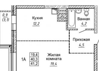 1-ком. квартира на продажу, 41.2 м2, Новосибирск, улица Фрунзе, 1, Дзержинский район