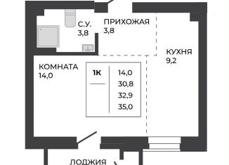 Продается однокомнатная квартира, 32.9 м2, Алтайский край