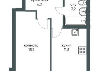 Продаю 1-комнатную квартиру, 39.1 м2, Новосибирская область, улица Коминтерна, 1с