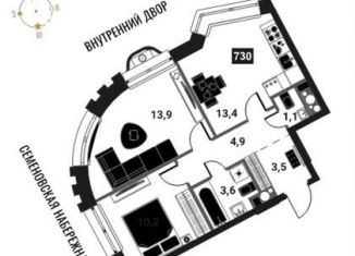 Продаю 2-комнатную квартиру, 50.6 м2, Москва, метро Семеновская