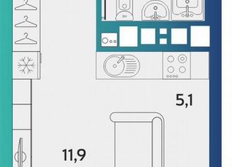 Продается 1-ком. квартира, 27 м2, Удмуртия, улица Архитектора П.П. Берша, 44