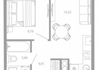 Продам однокомнатную квартиру, 31.8 м2, Астрахань, Советский район, улица Николая Островского, 148/1