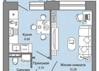 Продам однокомнатную квартиру, 34 м2, Киров, Ленинский район