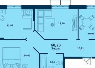 Продажа трехкомнатной квартиры, 68.2 м2, Уфа, Ленинский район