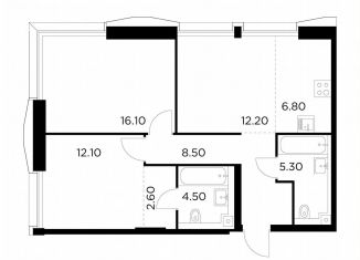 Продаю двухкомнатную квартиру, 68.1 м2, Москва, метро Водный стадион