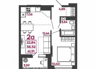 Продам двухкомнатную квартиру, 41.9 м2, Пенза, улица Измайлова, 41В, Железнодорожный район