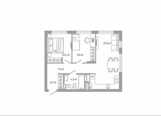 Продаю 2-ком. квартиру, 55.6 м2, Астрахань