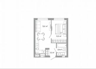 1-ком. квартира на продажу, 33.7 м2, Астрахань, Ленинский район
