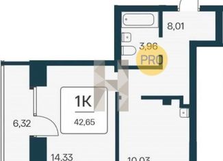 Продам 1-ком. квартиру, 42.6 м2, Новосибирск, метро Октябрьская