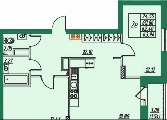 Продаю 2-комнатную квартиру, 62.4 м2, Владимирская область