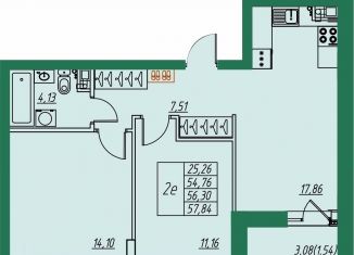 Продам 2-ком. квартиру, 56.3 м2, Владимирская область