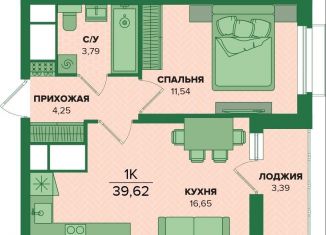 Продам 1-ком. квартиру, 39.6 м2, Тульская область