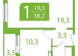 Продажа однокомнатной квартиры, 38.3 м2, Томская область, улица Пришвина, 46