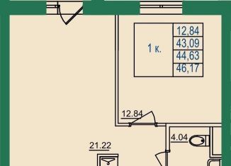 Продам однокомнатную квартиру, 44.6 м2, Владимирская область