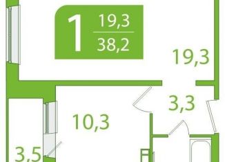 Продажа однокомнатной квартиры, 38.3 м2, Томская область, улица Пришвина, 46