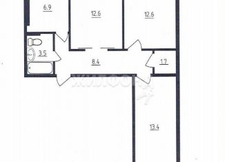 Продам трехкомнатную квартиру, 59.1 м2, Новосибирск, улица Зорге, 76, Кировский район