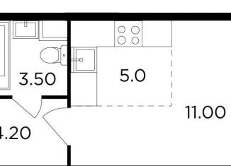 Продается квартира студия, 23.7 м2, Одинцово, микрорайон Клубничное Поле, 2