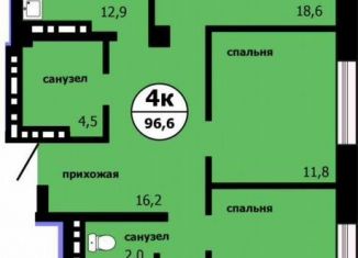 Продам 4-ком. квартиру, 96.6 м2, Красноярск, улица Лесников, 53, ЖК Панорама